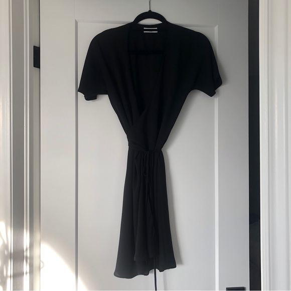 Black Babaton WALLACE Wrap Dress | xxs - Picture 2 of 5